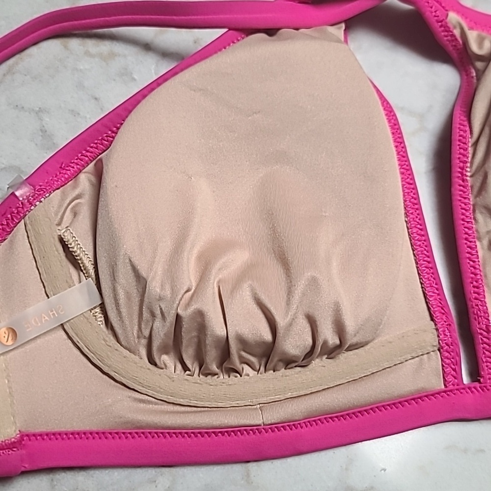 Shade & Shore Hot Pink Criss Cross With Underwire Bikini Top - Picture 7 of 9